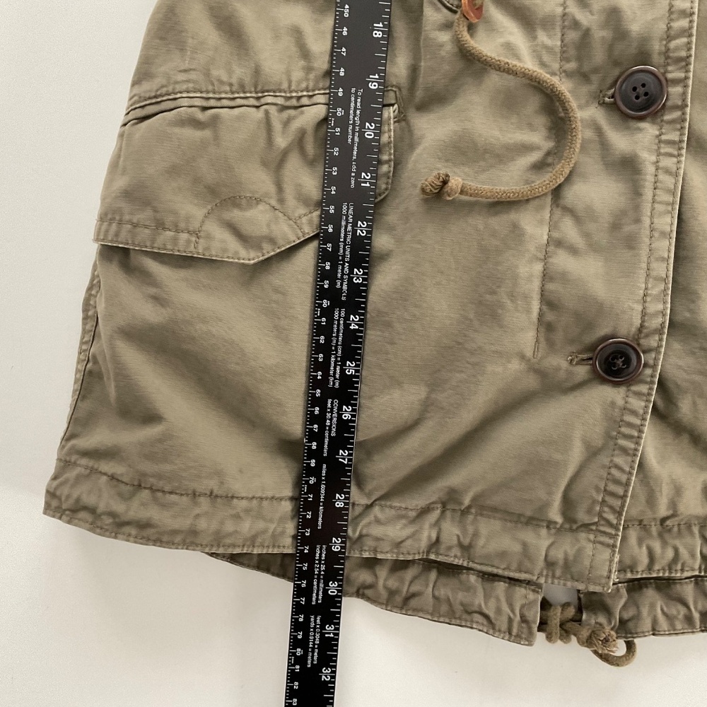 GAP Women's Hooded Utility Parka Jacket Sz S Olive Green Military Lined Winter - Picture 5 of 16